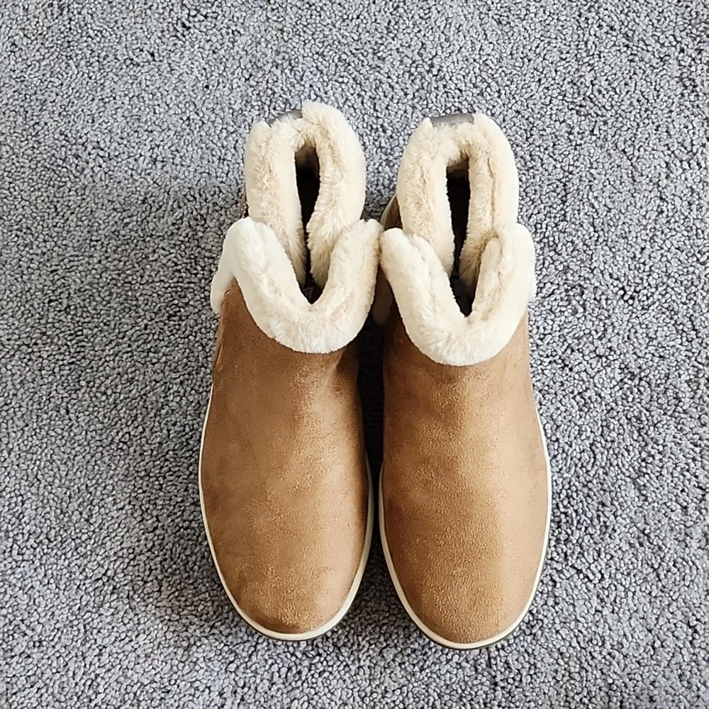 Clarks Fur Ankle Boots - Picture 3 of 5